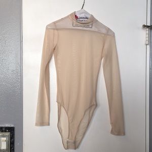 Cream mesh bodysuit